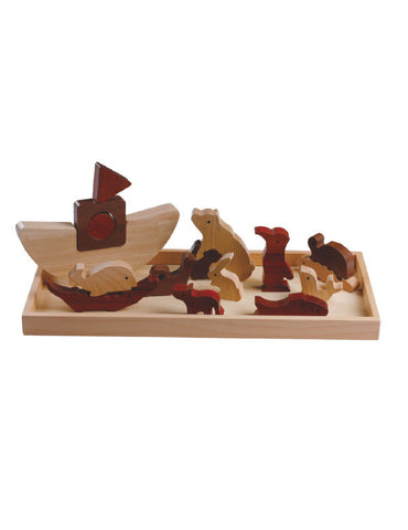 TC5004 | Noah's Ark Puzzle (Red Wood Puzzle Series)